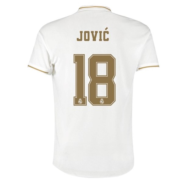 Trikot Real Madrid NO.18 Jovic Heim 2019-20 Weiß Fussballtrikots Günstig